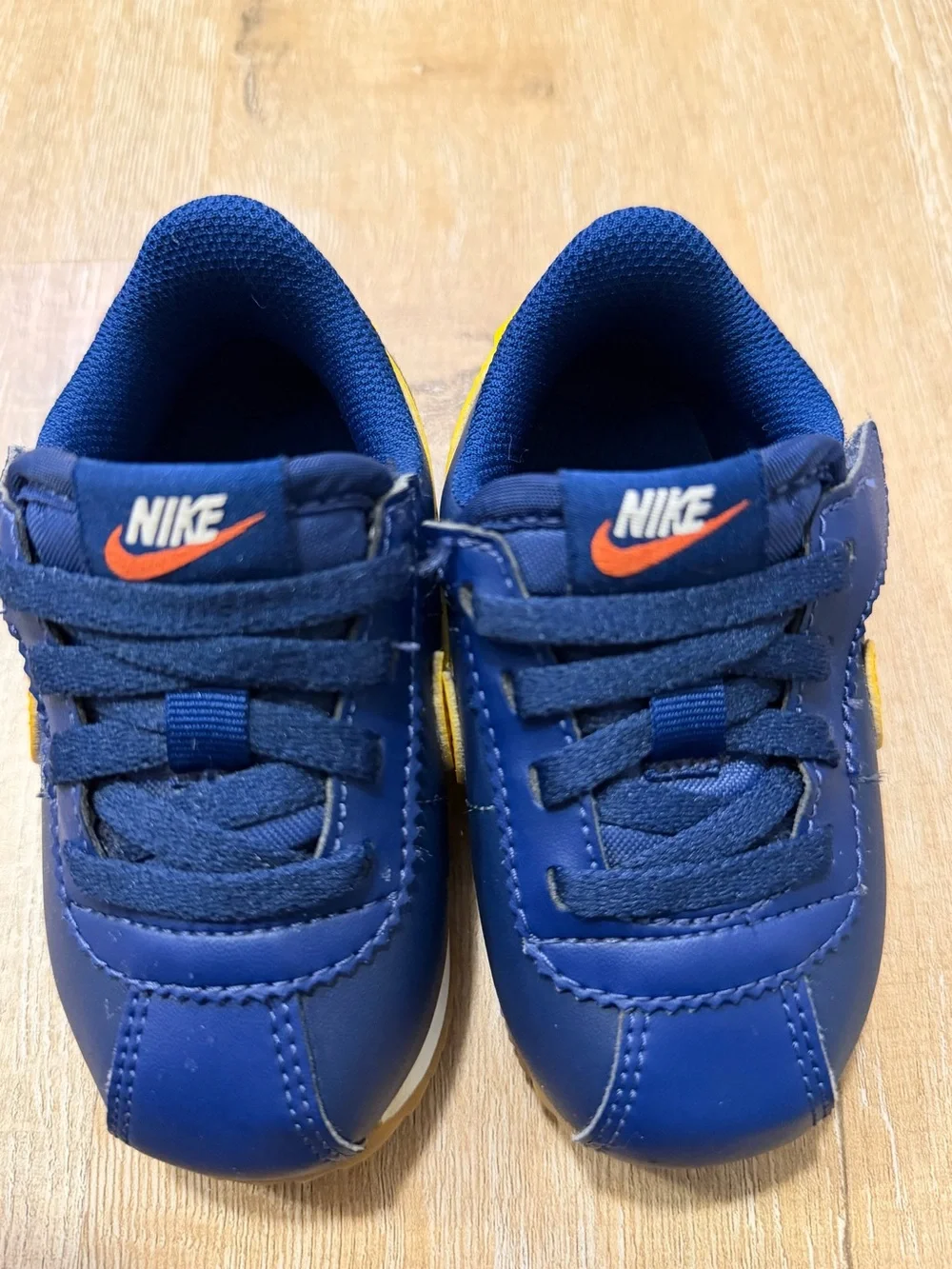 Nike Kids' Cortez EasyOn Sneaker - Midnight Blue/Yellow Toddler size 6c